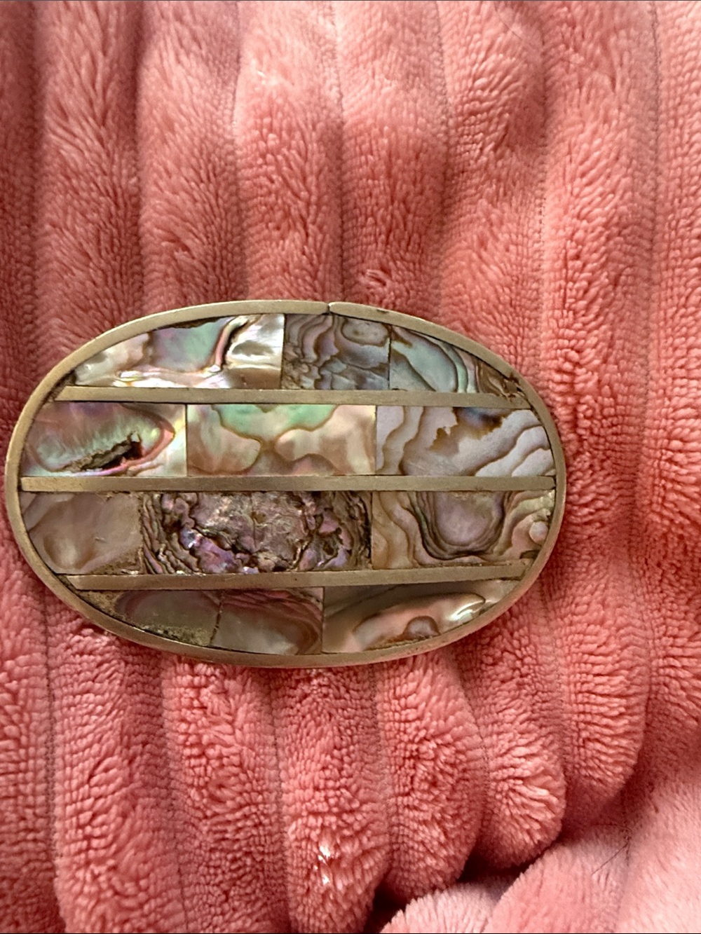Iridescent Abalone Shell Oval Compact Mirror - Women Accessories